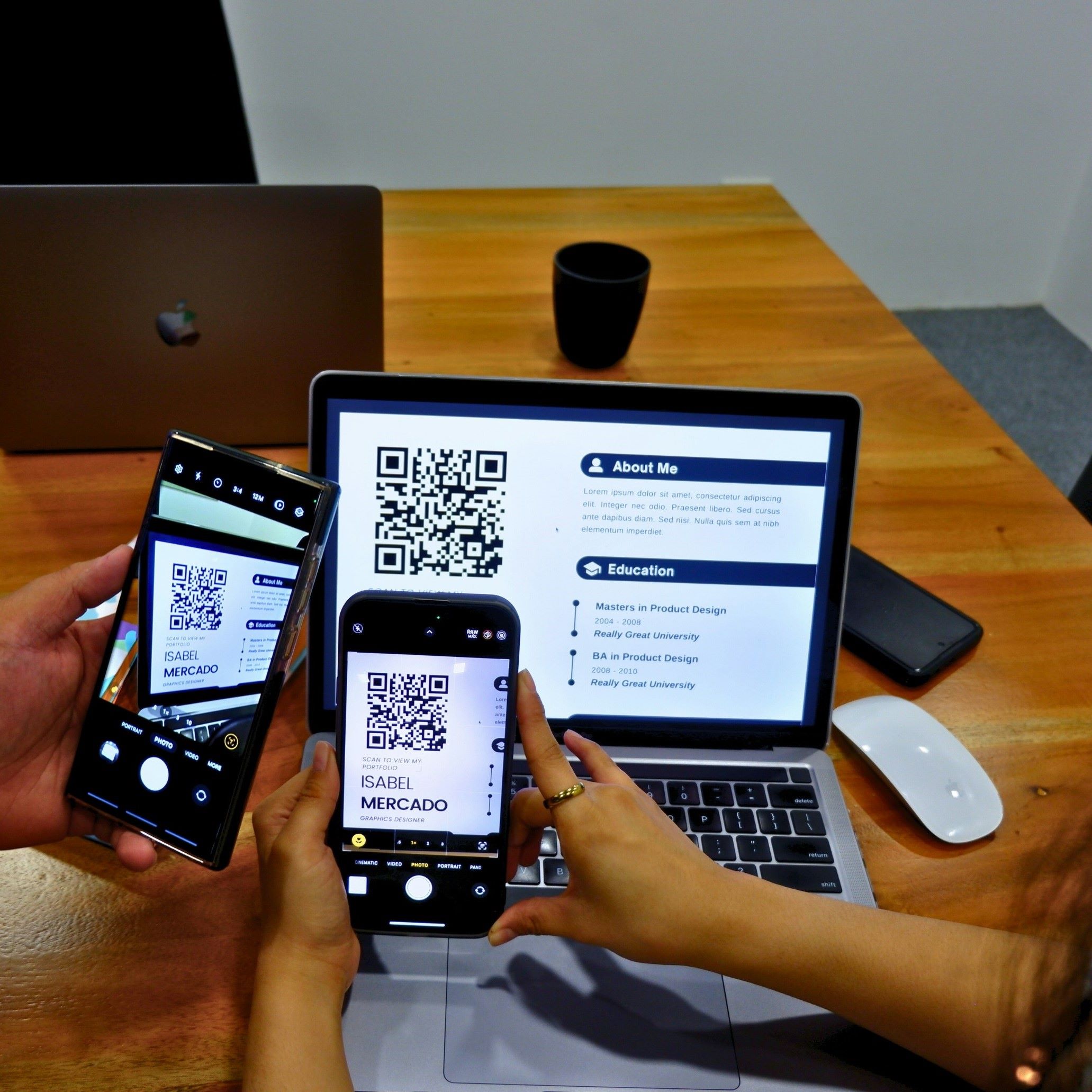 Resume displayed on a computer screen