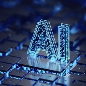 An image of the letters AI sit on a keyboard